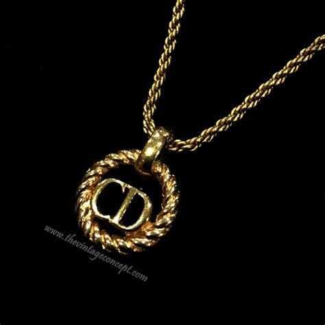 christian dior initial necklace|Christian Dior necklace vintage.